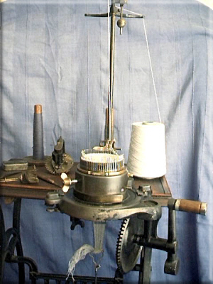  sock machine on table